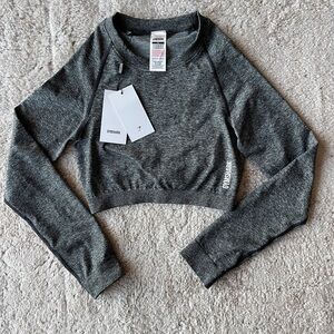 Gymshark Adapt Marl Seamless Crop Top Long Sleeve Medium